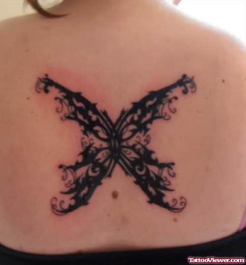Gothic Butterfly Tattoo On Back