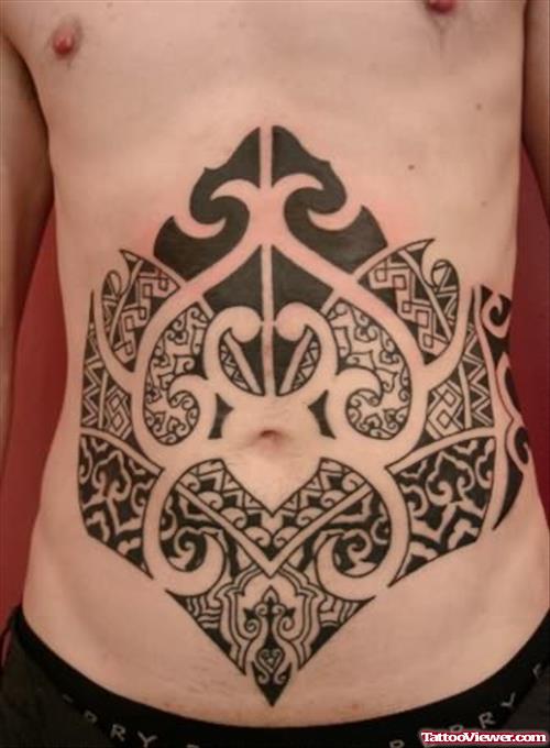 Gothic Stomach Tattoo Design