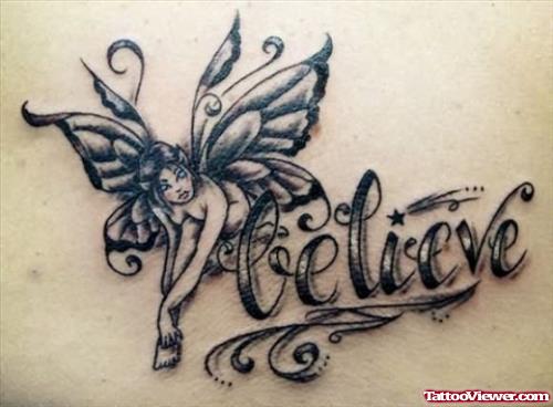 Gothic Fairy Believe Tattoo