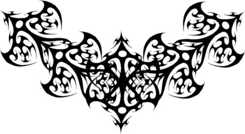 Gothic Black Wings Tattoo Design