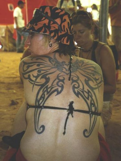 вЂTribal Gothic Butterfly Tattoo On Back
