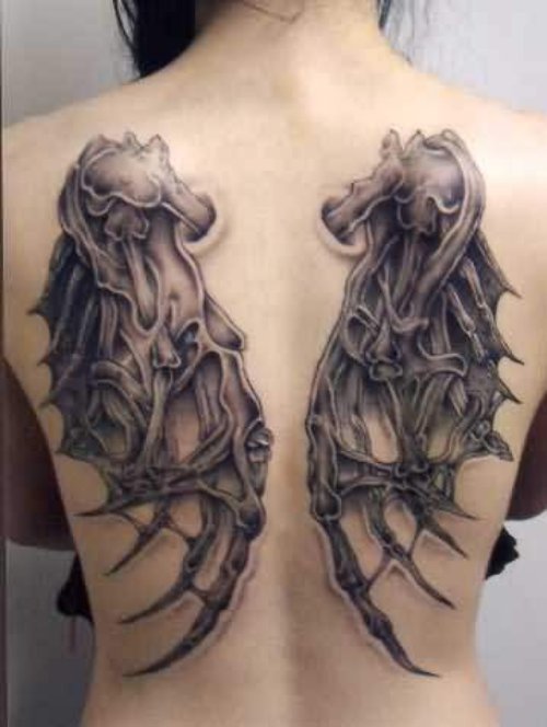 Gothic Skelton Wings Tattoo