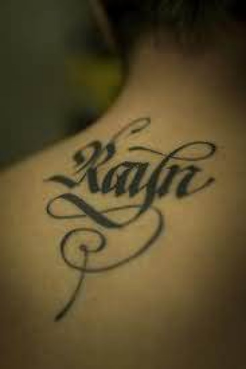 Rayn Gothic Tattoo On Back Neck