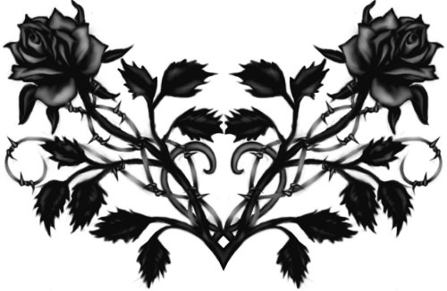 Gothic Black Roses Tattoos Designs