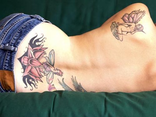 Gothic Tattoos On Girl Full Back