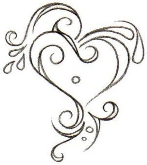 Attractive Gothic Heart Tattoo Design