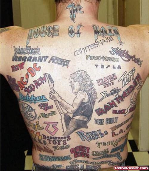 Back Body Graffiti Tattoo For Men