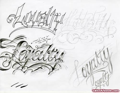 Amazing Loyalty Graffiti Tattoo Design