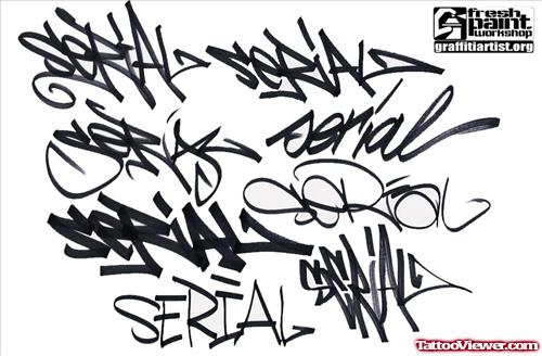 Alphabets Letter Graffiti Tattoo Design