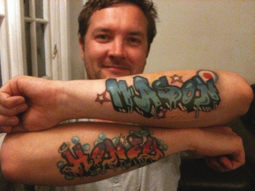 Graffiti Tattoos On Both Arms