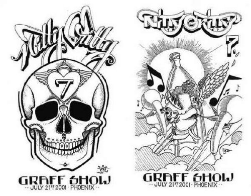 Skull And Graffiti Tattoo Design