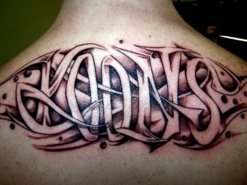 Koons Graffiti Tattoo On Back