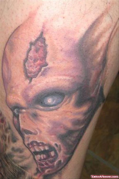 Zombie Graveyard Tattoo On Side