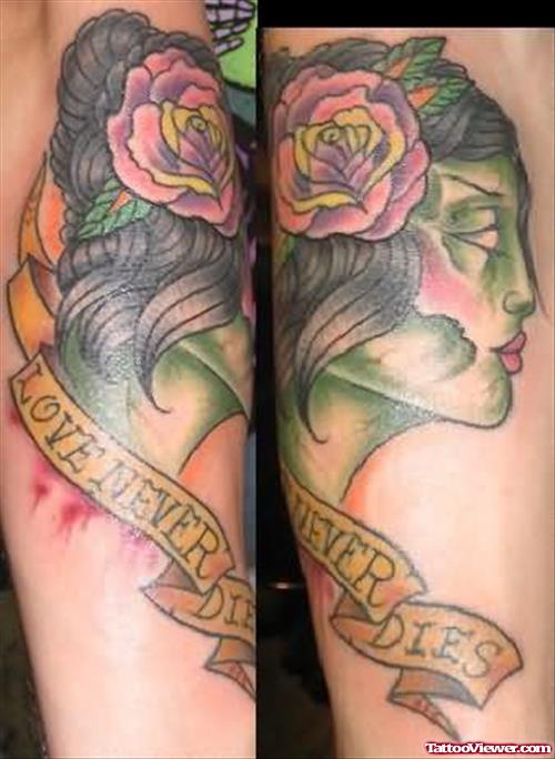 Coloured Graveyard Tattoo