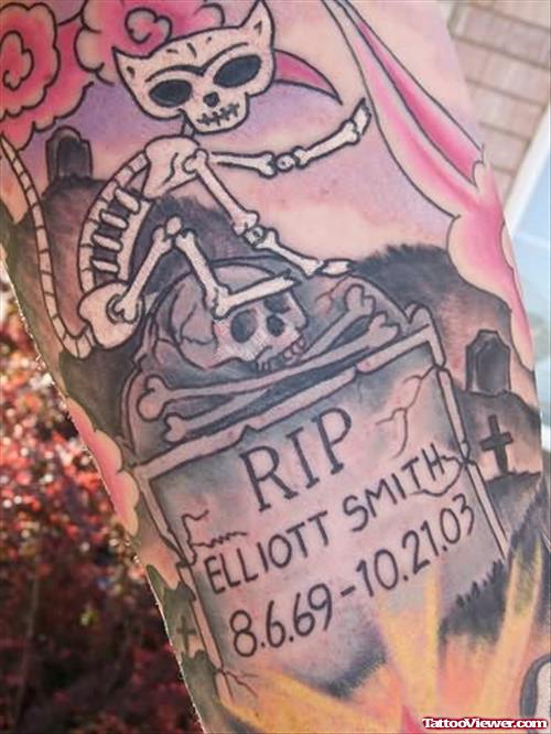 Graveyard Rip Tattoo