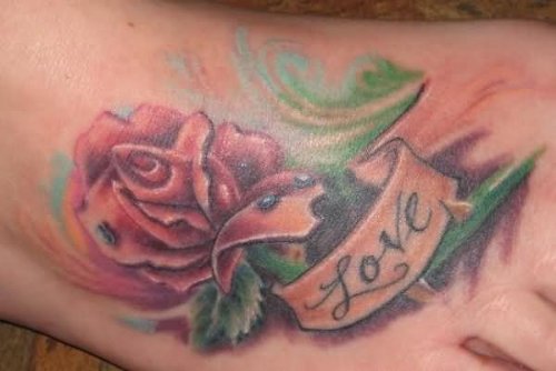 Love Rose Tattoo By Graveyard