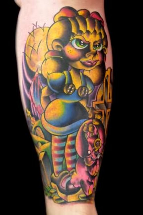 Killer Bunny Girl Graveyard Tattoo