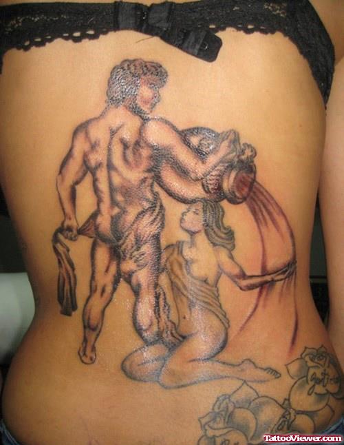 Greek Tattoo On Lowerback