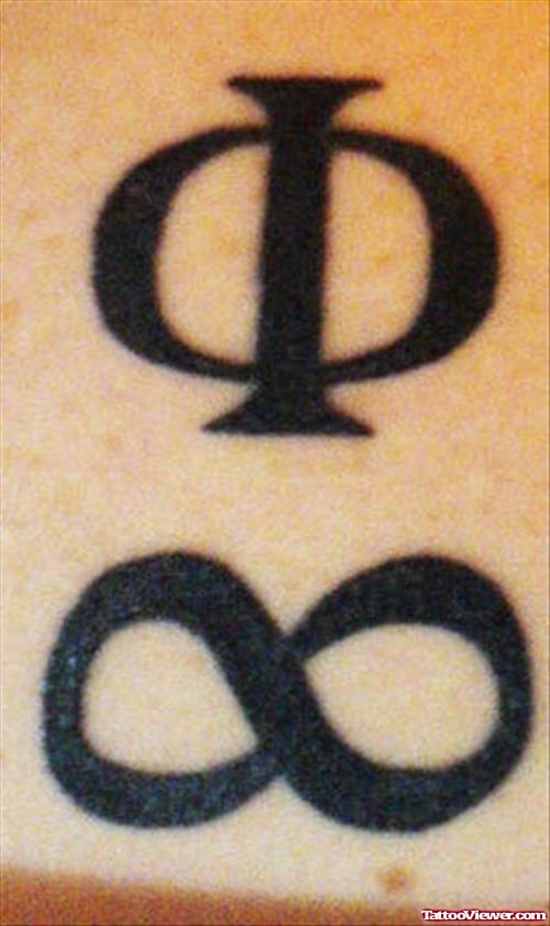 Infinity And Phi Symbol Greek Tattoos