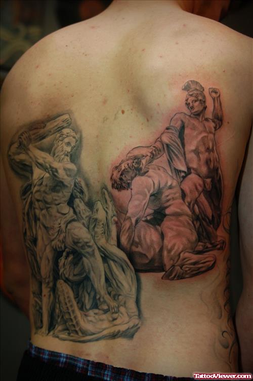 Greek Tattoo On Back Body