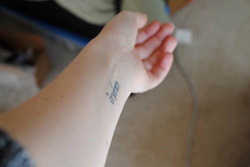 Left Forearm Greek Tattoo For Girls