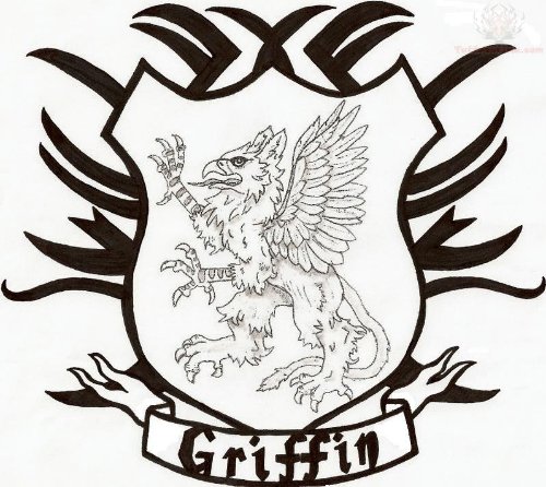 Griffin Shield Tattoo Design