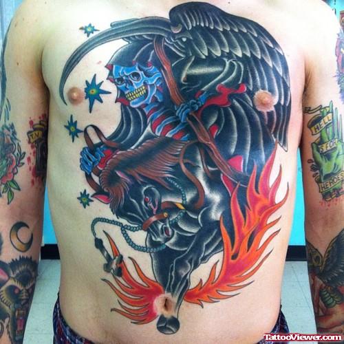 Grim Reaper Tattoo On Man Body