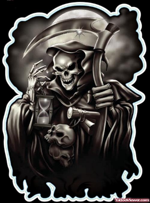 Dark Ink Grim Reaper Tattoo