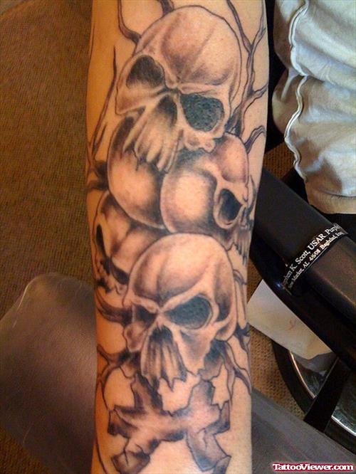 skull grim reaper forearm tattoos