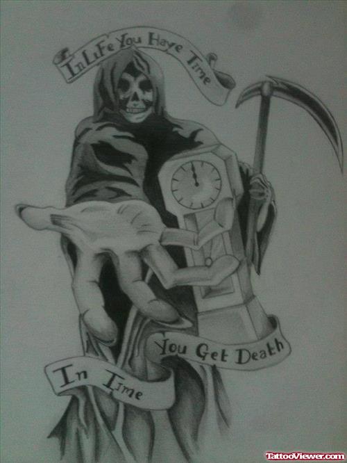 grim reaper tattoo outline