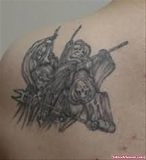 Grim Reaper Back Shoulder Tattoos