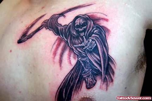 Beautiful Tattoo Of Grim Reaper