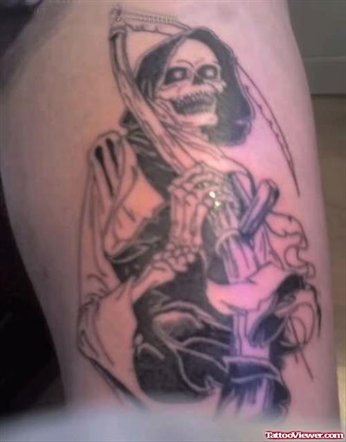 Grim Reaper Tattoo Design On Muscles