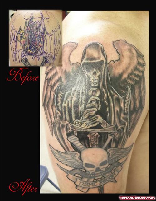 Grim Reaper Coverup Tattoo