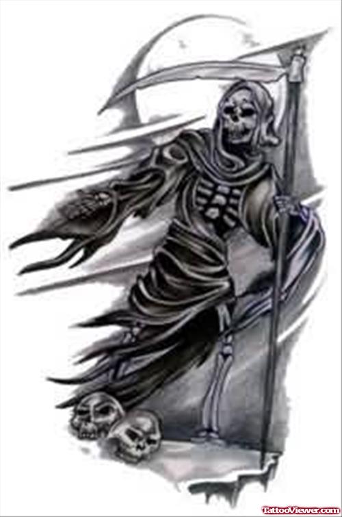 Grim Reaper Style Tattoo Picture
