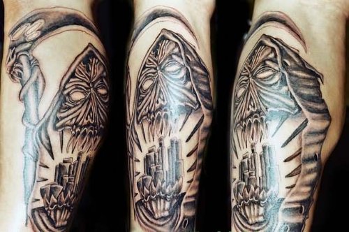 Grim Reaper Black Ink Tattoo