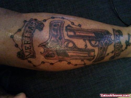 Veritas Aquitas Guns Tattoos