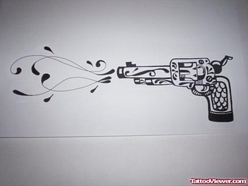 Amazing Gun Tattoo Design