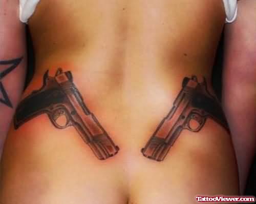 Back Body Gun Tattoo