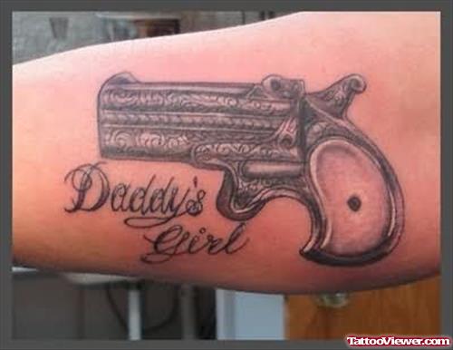 Small Gun Tattoo For Girls