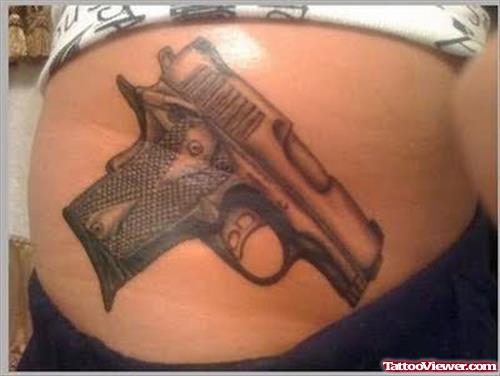 Big gun Tattoo For Belly