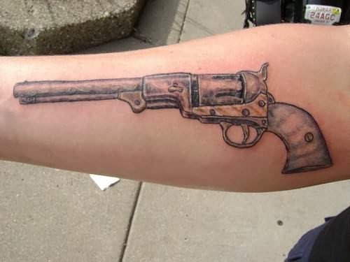 Gun Tattoo On Arm