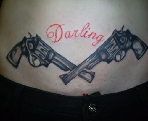 Darling Gun Tattoo Tattoo On Belly