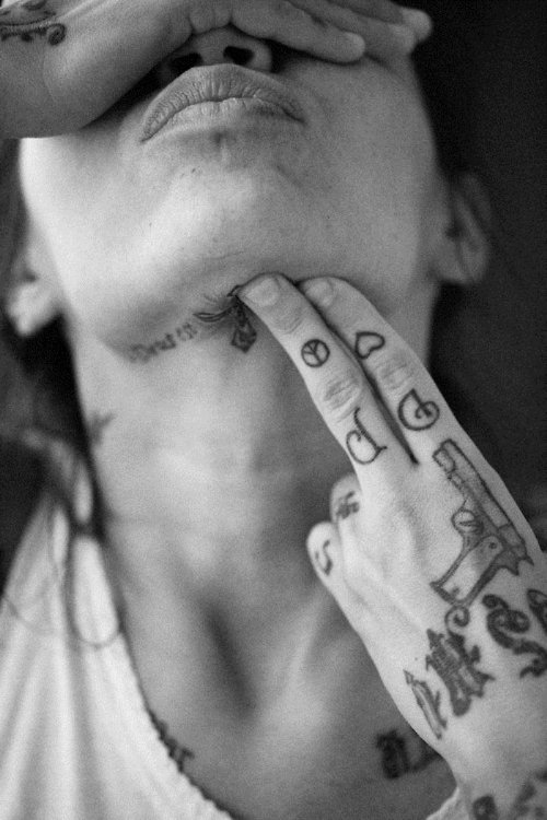 Gun Tattoo On Girl Left Hand