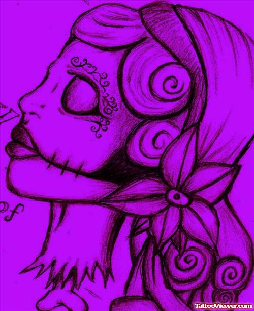 Day Of The Dead Gypsy Tattoo Design