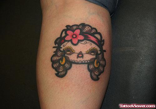 Attractive Gypsy Skull Tattoo