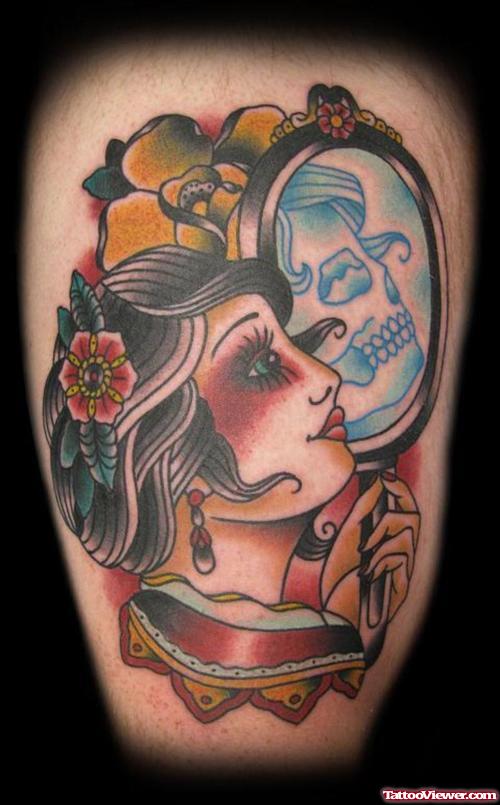 Gypsy With Mirror Tattoo