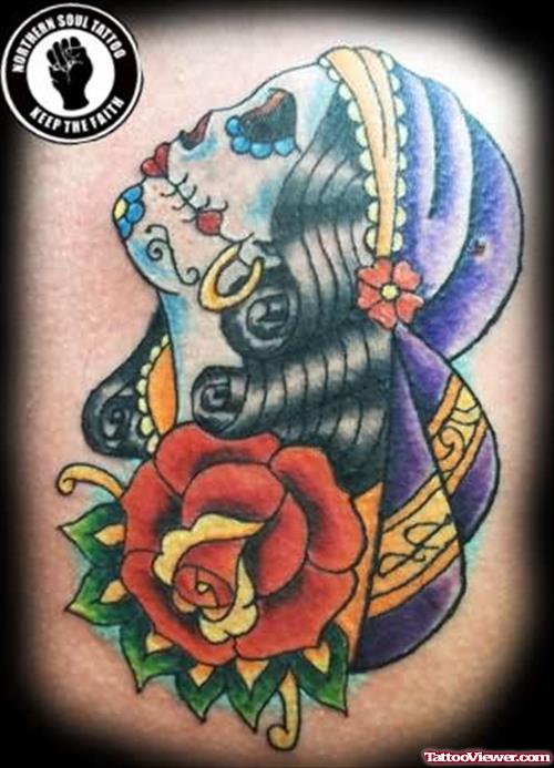 Gypsy Rose And Skull Tattoo