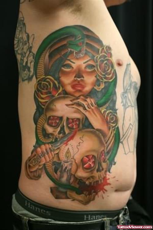 Gypsy Tattoo on Side Ribs