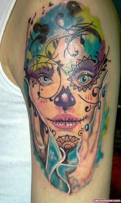 Gypsy Coloured Face Tattoo